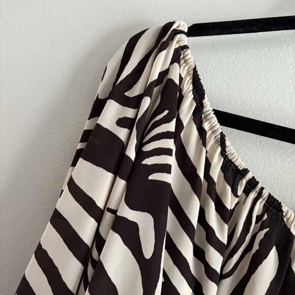 Express Women Size XL Animal Print Long Sleeve Off The Shoulder Cropped Blouse - Picture 5 of 8